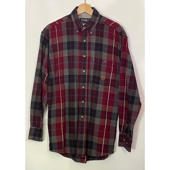 Twenty X Wrangler Button-Down Long-Sleeve Plaid Men's Shirt Size M - Picture 1 of 12